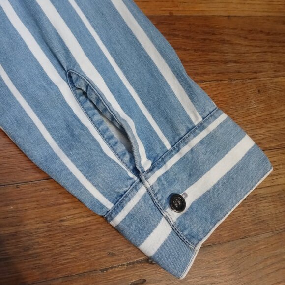 VELVET HEART 100% tencel striped chambray shirt dress (S) - Picture 10 of 16